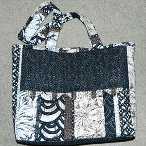 Womens Tote, Brown Print Large